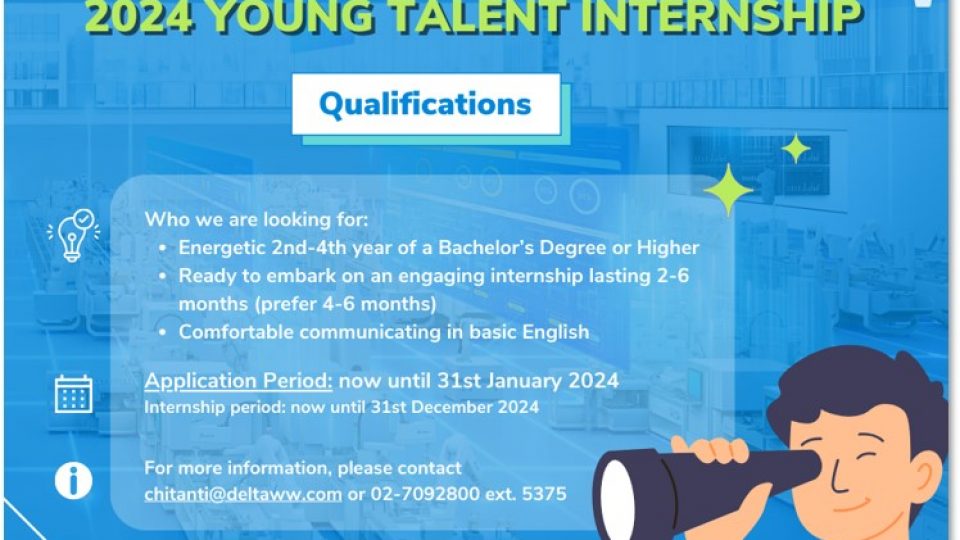 “Young Talent Internship” with Delta Electronics (Thailand) PCL.